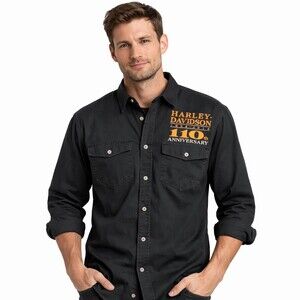 Harley-Davidson Button-Up Shirt Mens L
